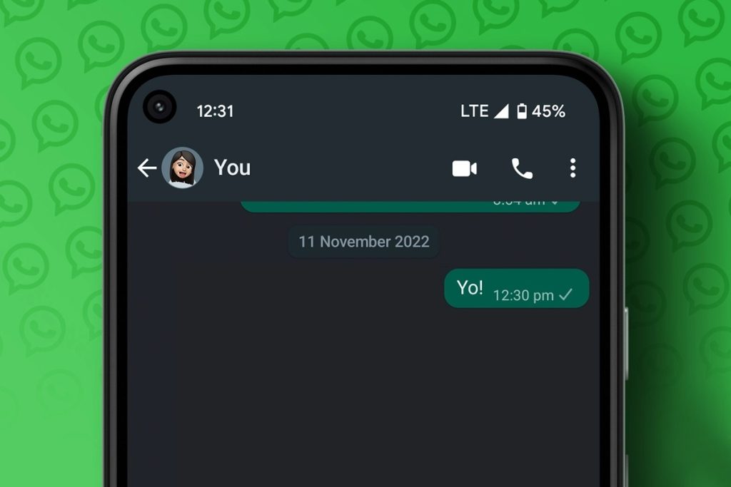 قابلیت پیام به خود در واتس‌اپ